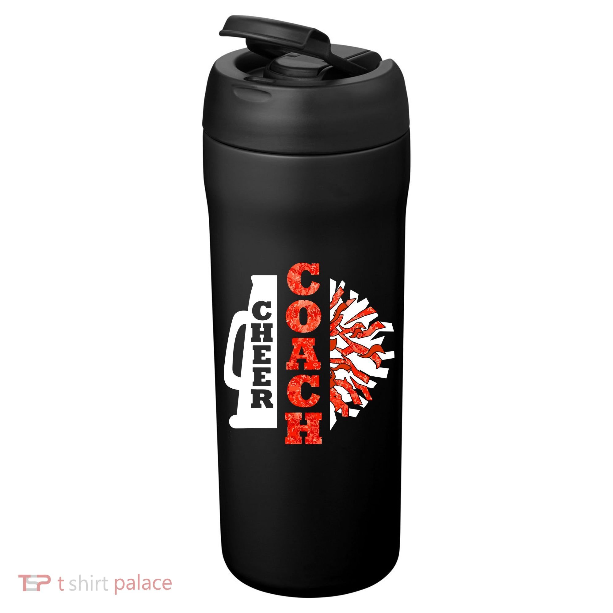 Cheer Coach Cheerleader Megaphone Pom Pom 24oz Duet Stainless Steel Tumbler