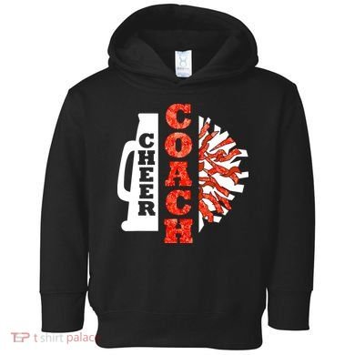 Cheer Coach Cheerleader Megaphone Pom Pom Toddler Hoodie
