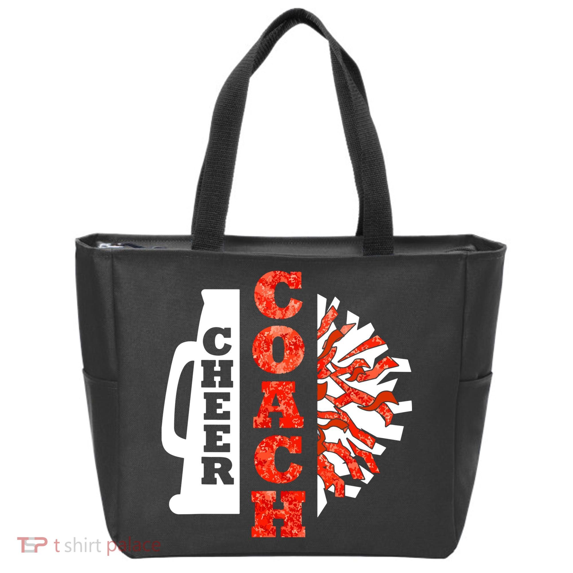 Cheer Coach Cheerleader Megaphone Pom Pom Tote Bag