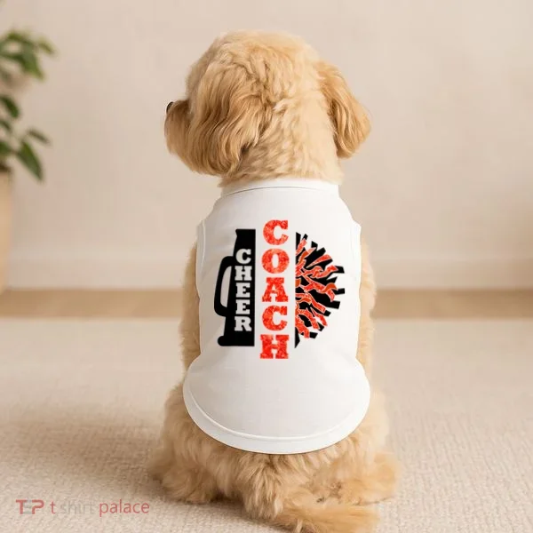Cheer Coach Cheerleader Megaphone Pom Pom Doggie Tank