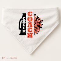 Cheer Coach Cheerleader Megaphone Pom Pom USA-Made Doggie Bandana thumb 0