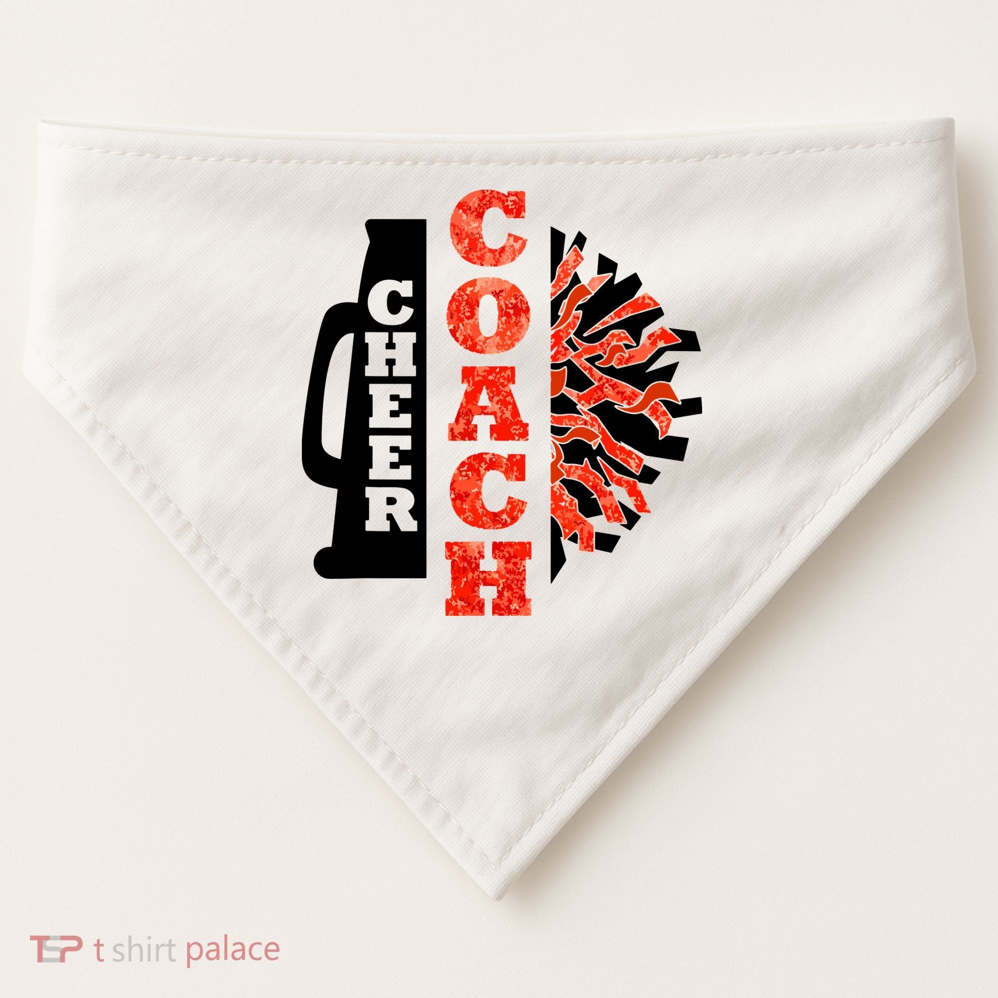 Cheer Coach Cheerleader Megaphone Pom Pom USA-Made Doggie Bandana