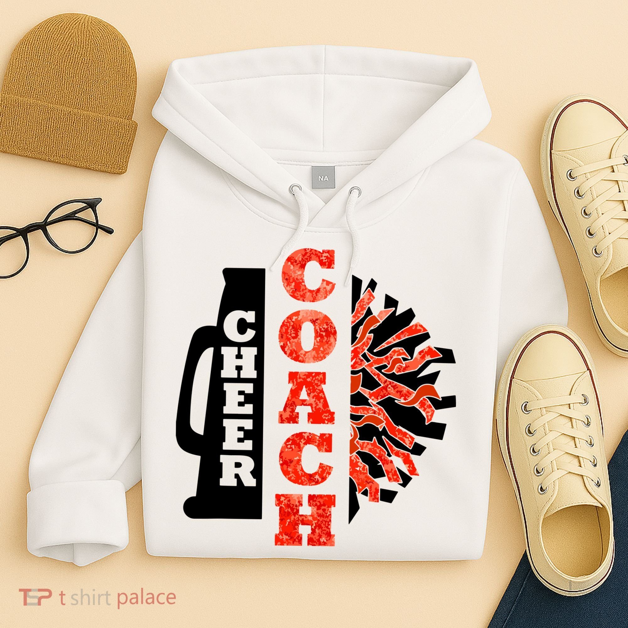 Cheer Coach Cheerleader Megaphone Pom Pom Hoodie
