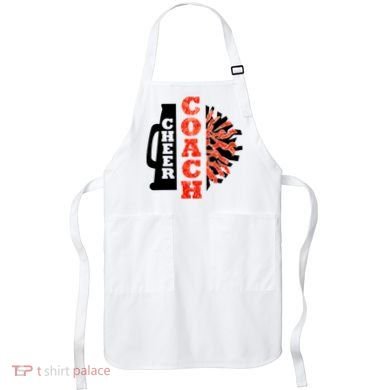 Cheer Coach Cheerleader Megaphone Pom Pom Apron