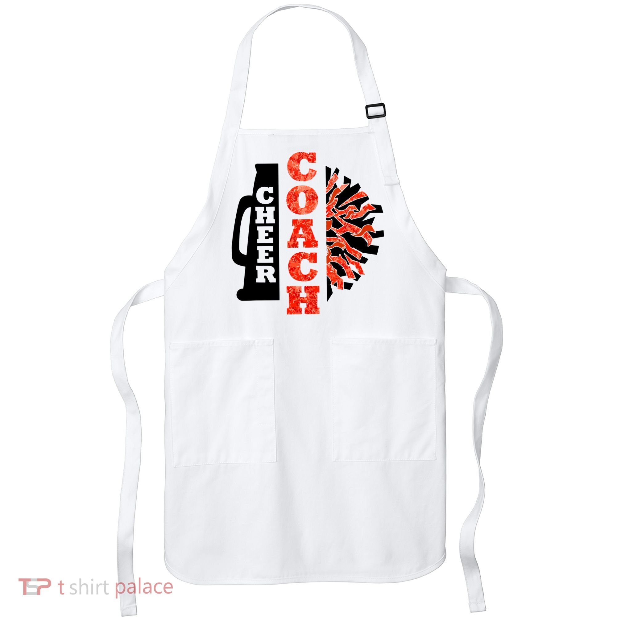 Cheer Coach Cheerleader Megaphone Pom Pom Apron