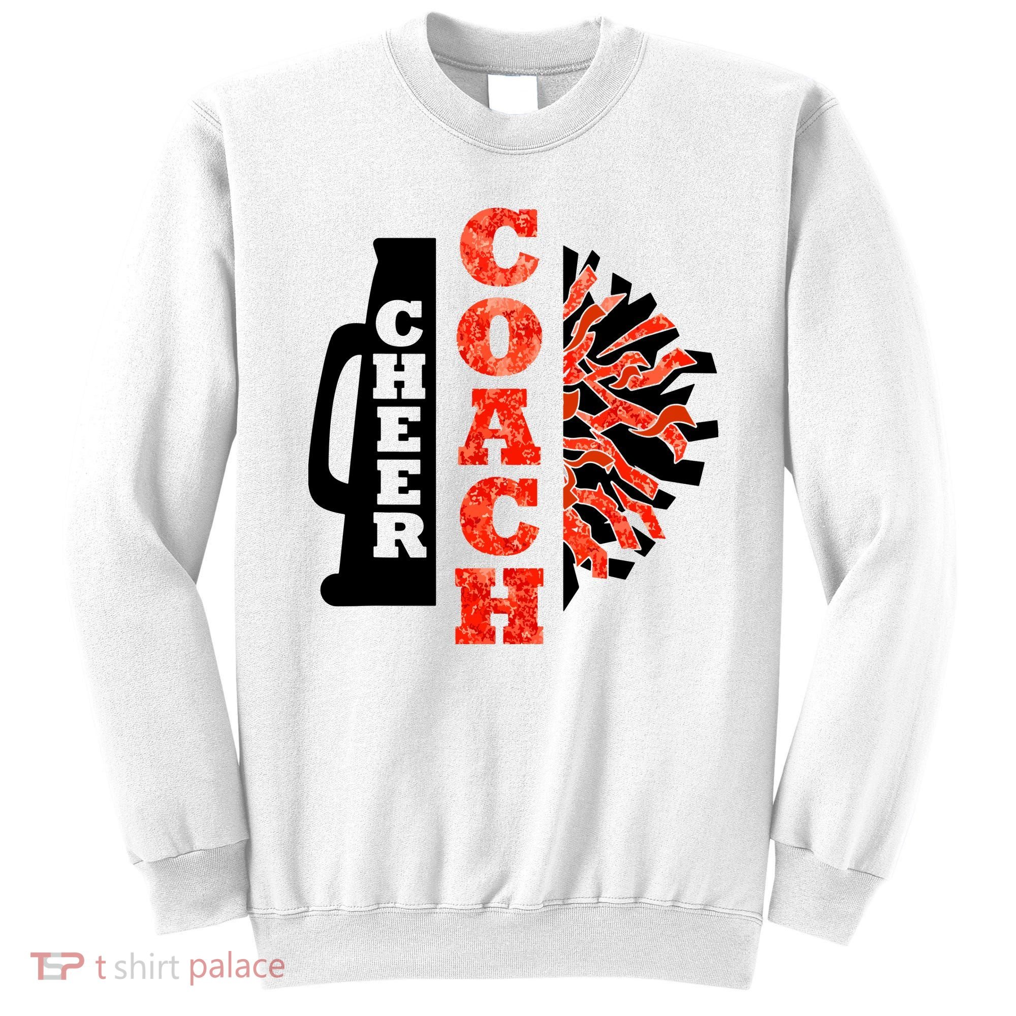 Cheer Coach Cheerleader Megaphone Pom Pom Sweatshirt
