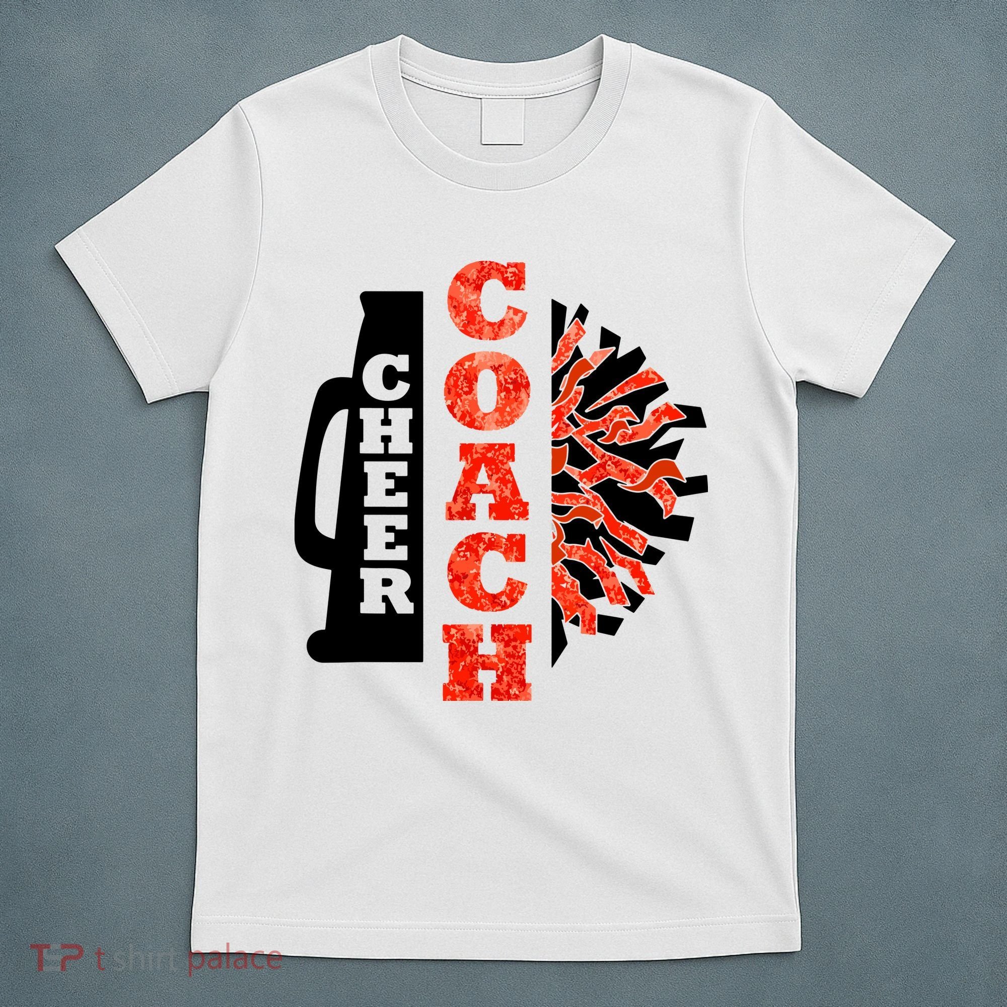 Cheer Coach Cheerleader Megaphone Pom Pom T-Shirt