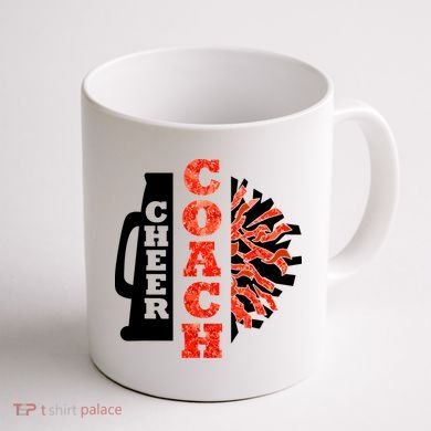 Cheer Coach Cheerleader Megaphone Pom Pom Coffee Mug back
