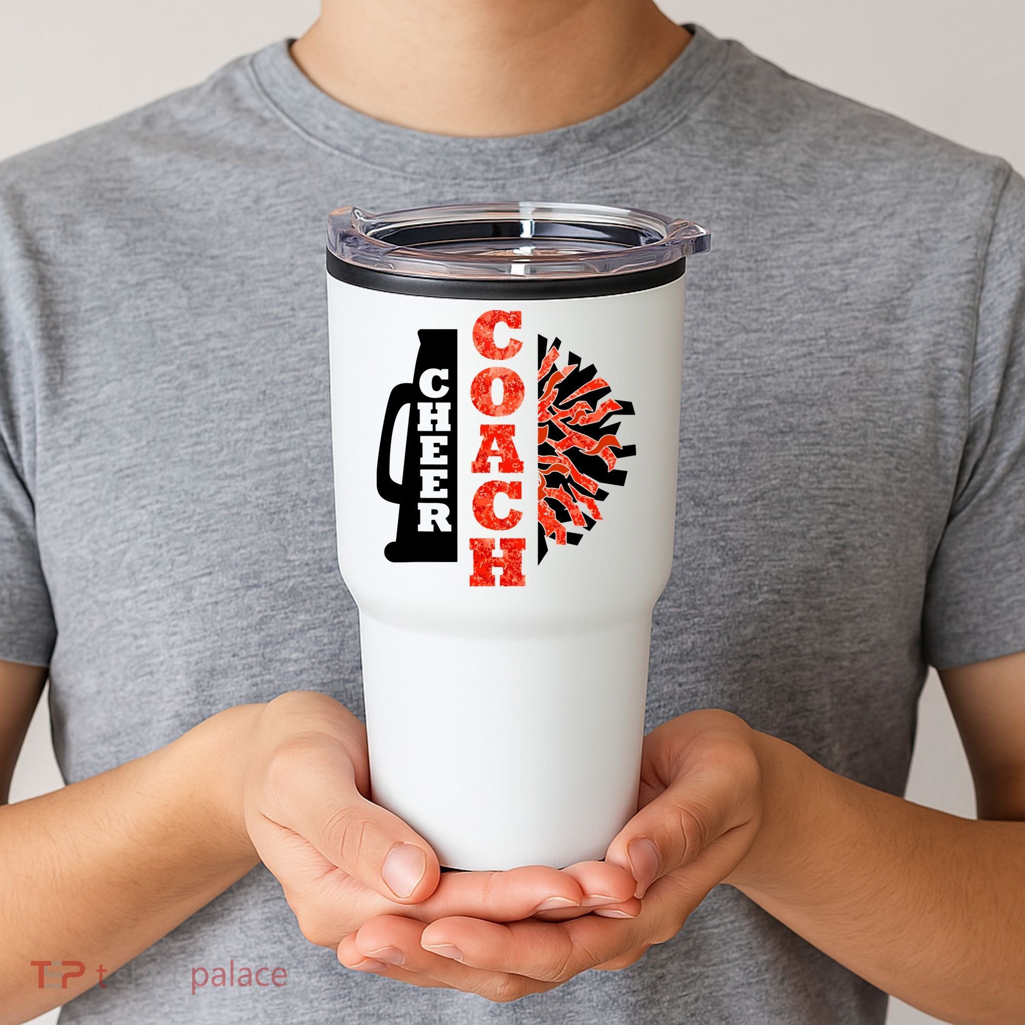 Cheer Coach Cheerleader Megaphone Pom Pom Tumbler