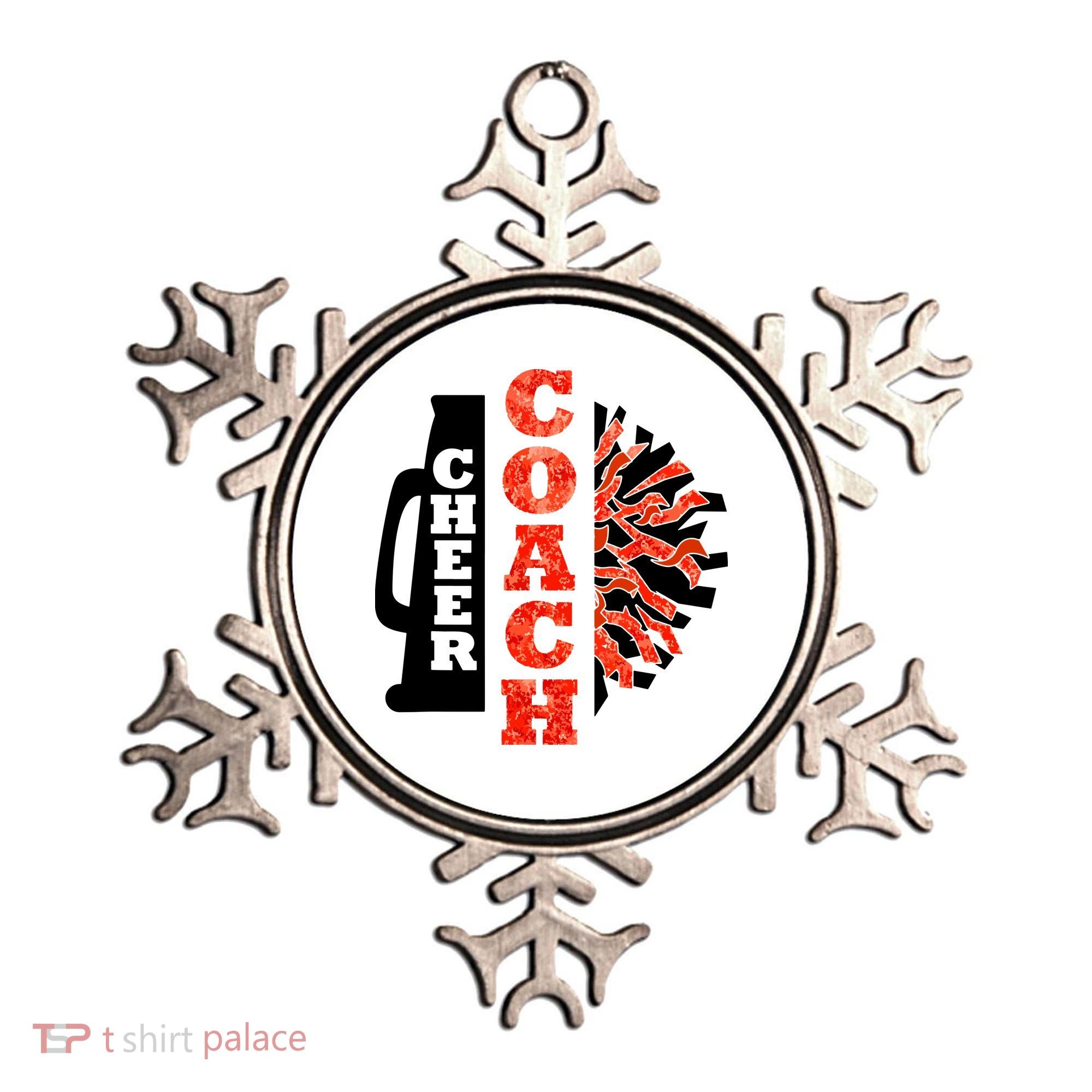 Cheer Coach Cheerleader Megaphone Pom Pom Ornament