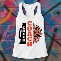 Cheer Coach Cheerleader Megaphone Pom Pom Women's Tank Top thumb 3