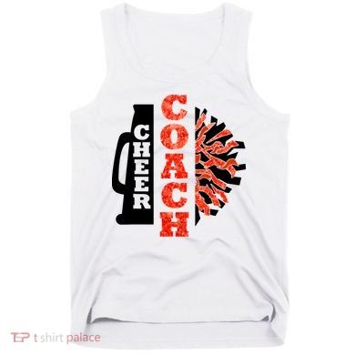 Cheer Coach Cheerleader Megaphone Pom Pom Tank Top