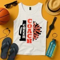 Cheer Coach Cheerleader Megaphone Pom Pom Tank Top thumb 4