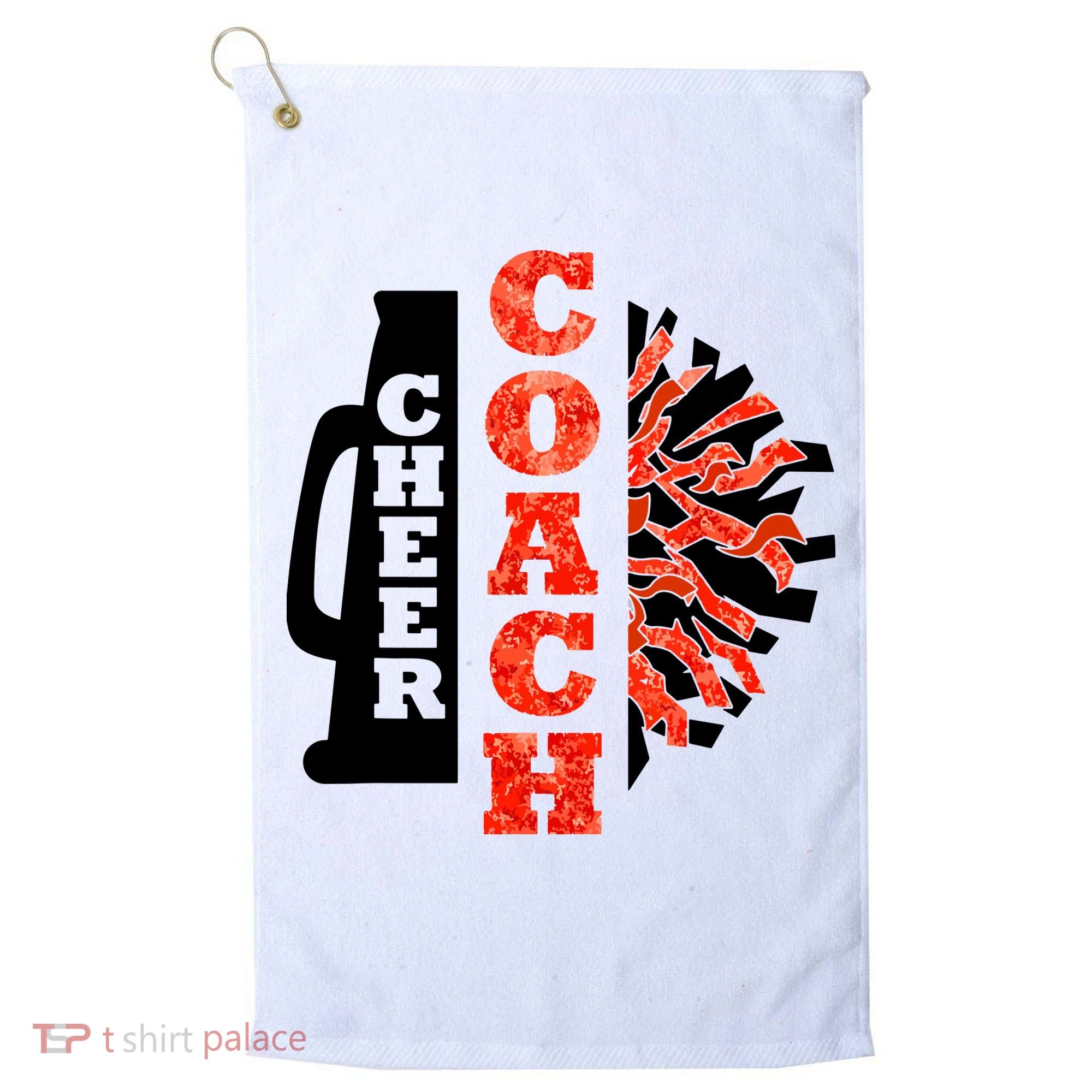 Cheer Coach Cheerleader Megaphone Pom Pom Golf Towel