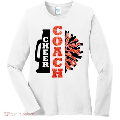 Cheer Coach Cheerleader Megaphone Pom Pom Women's Long Sleeve Shirt