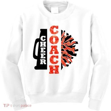 Cheer Coach Cheerleader Megaphone Pom Pom Kids Sweatshirt