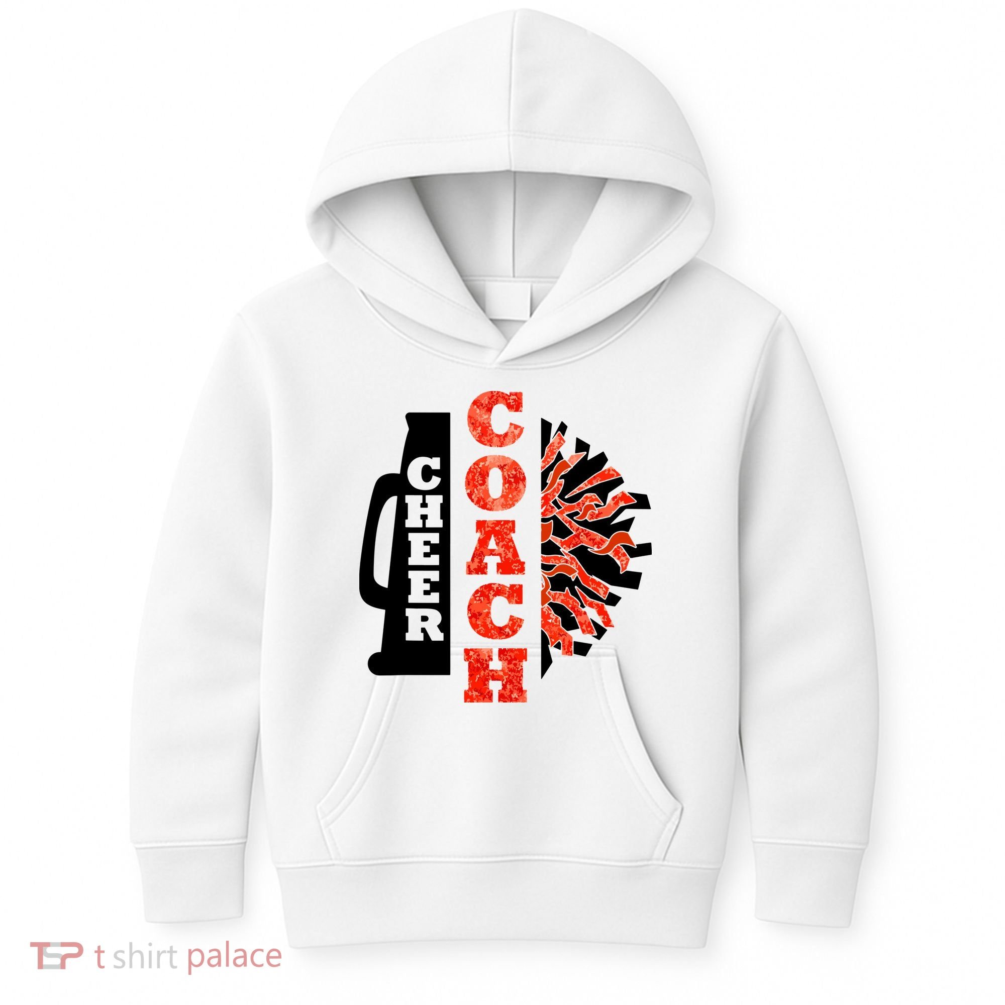 Cheer Coach Cheerleader Megaphone Pom Pom Kids Hoodie