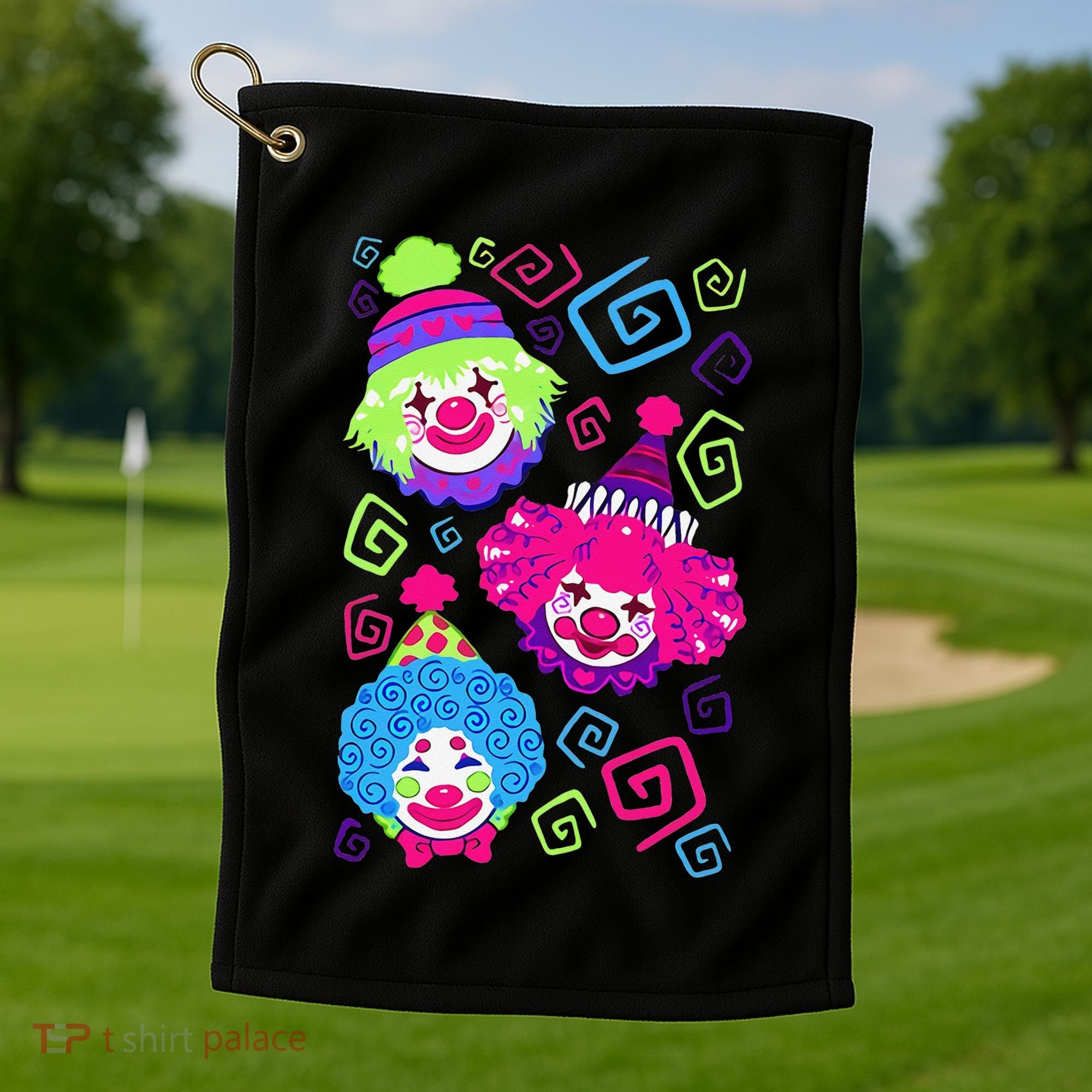 Clown Circus Carnival Costume Birthday Theme Party Golf Towel