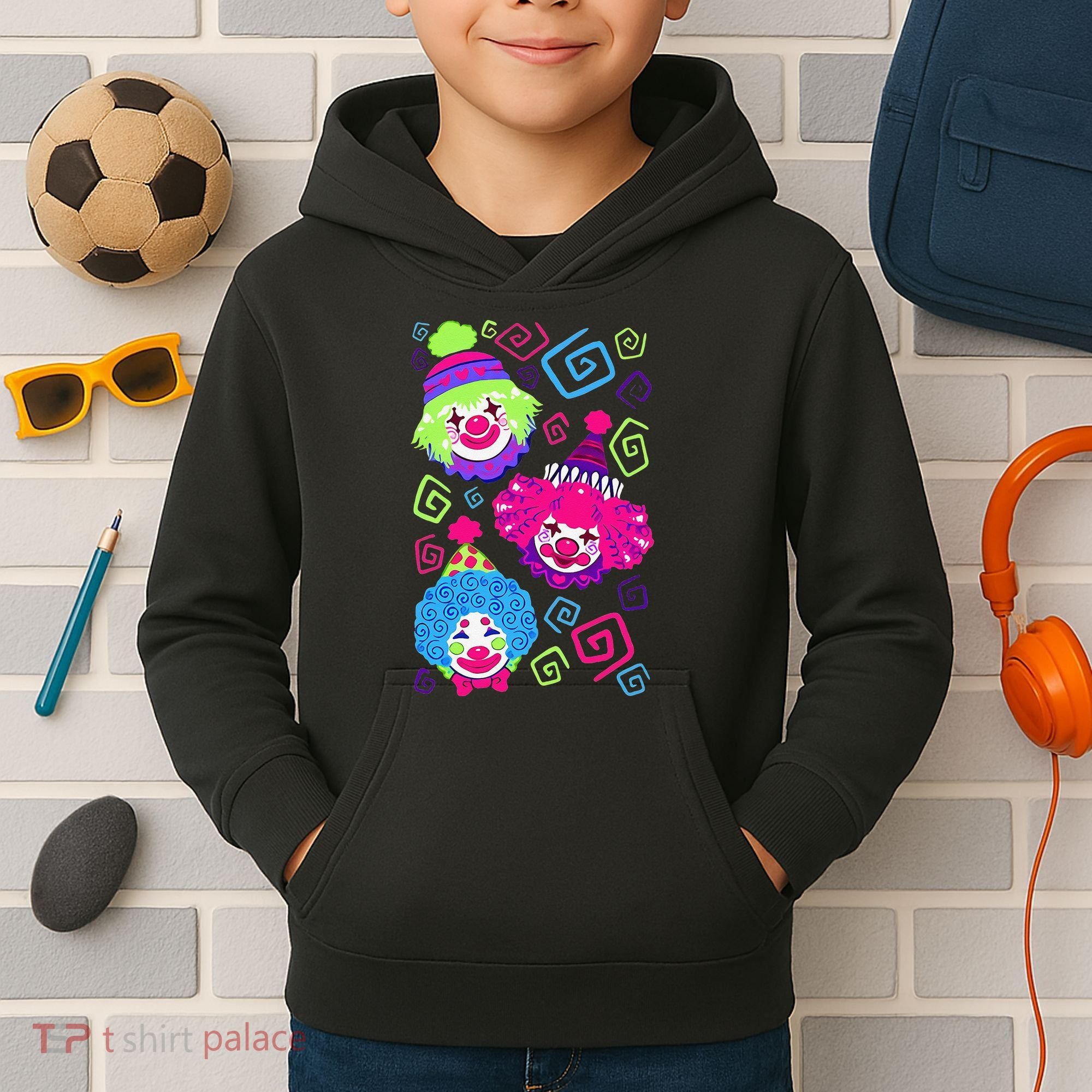 Clown Circus Carnival Costume Birthday Theme Party Kids Hoodie