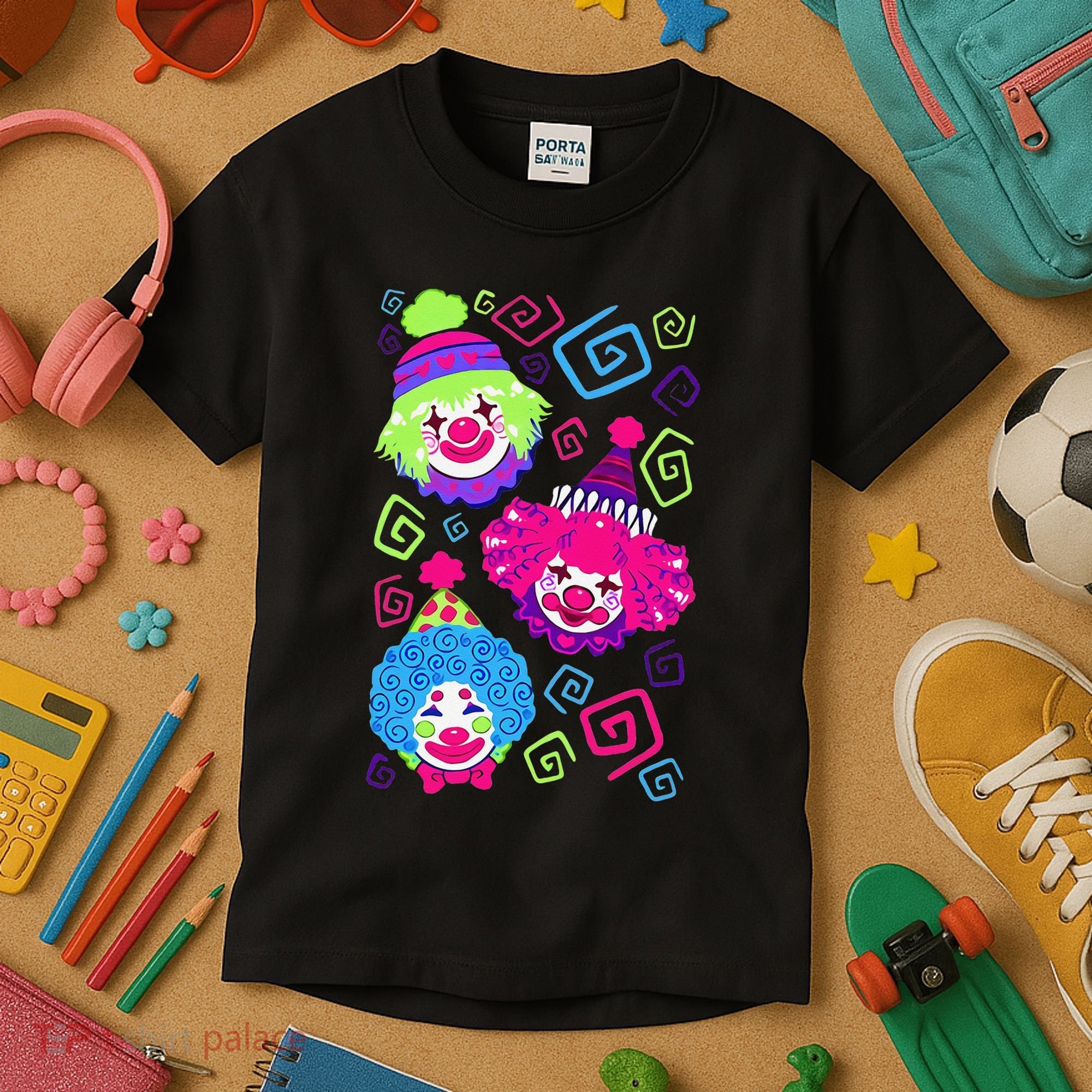 Clown Circus Carnival Costume Birthday Theme Party Kids T-Shirt