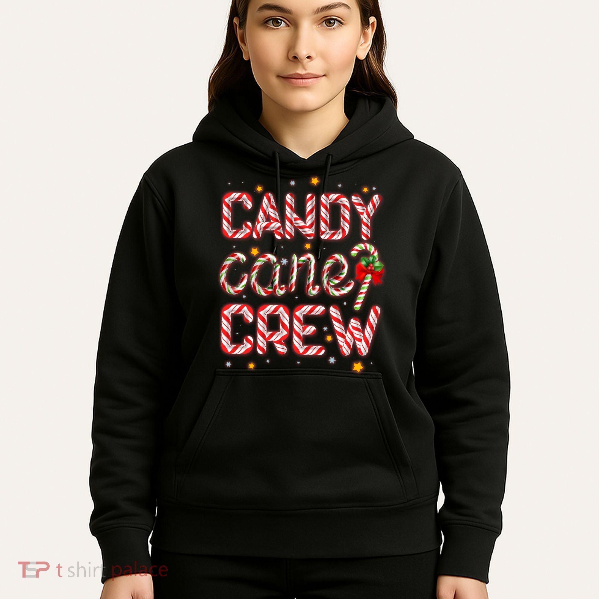 Cute Christmas Candy Cane Crew Matching Shirts Hoodie