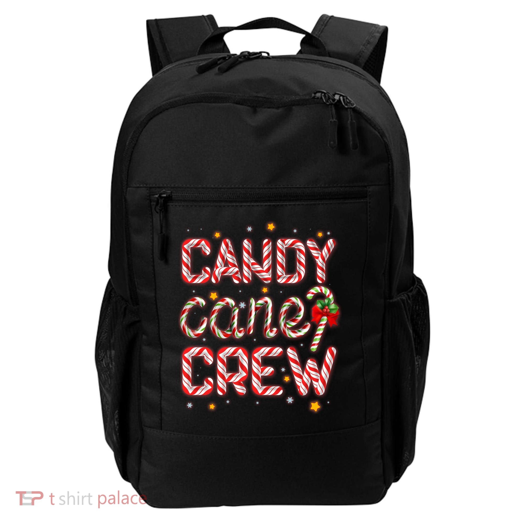 Cute Christmas Candy Cane Crew Matching Shirts Backpack