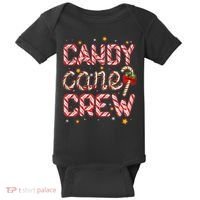 Cute Christmas Candy Cane Crew Matching Shirts Baby Bodysuit thumb 0