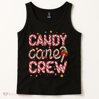 Cute Christmas Candy Cane Crew Matching Shirts Tank Top thumb 2