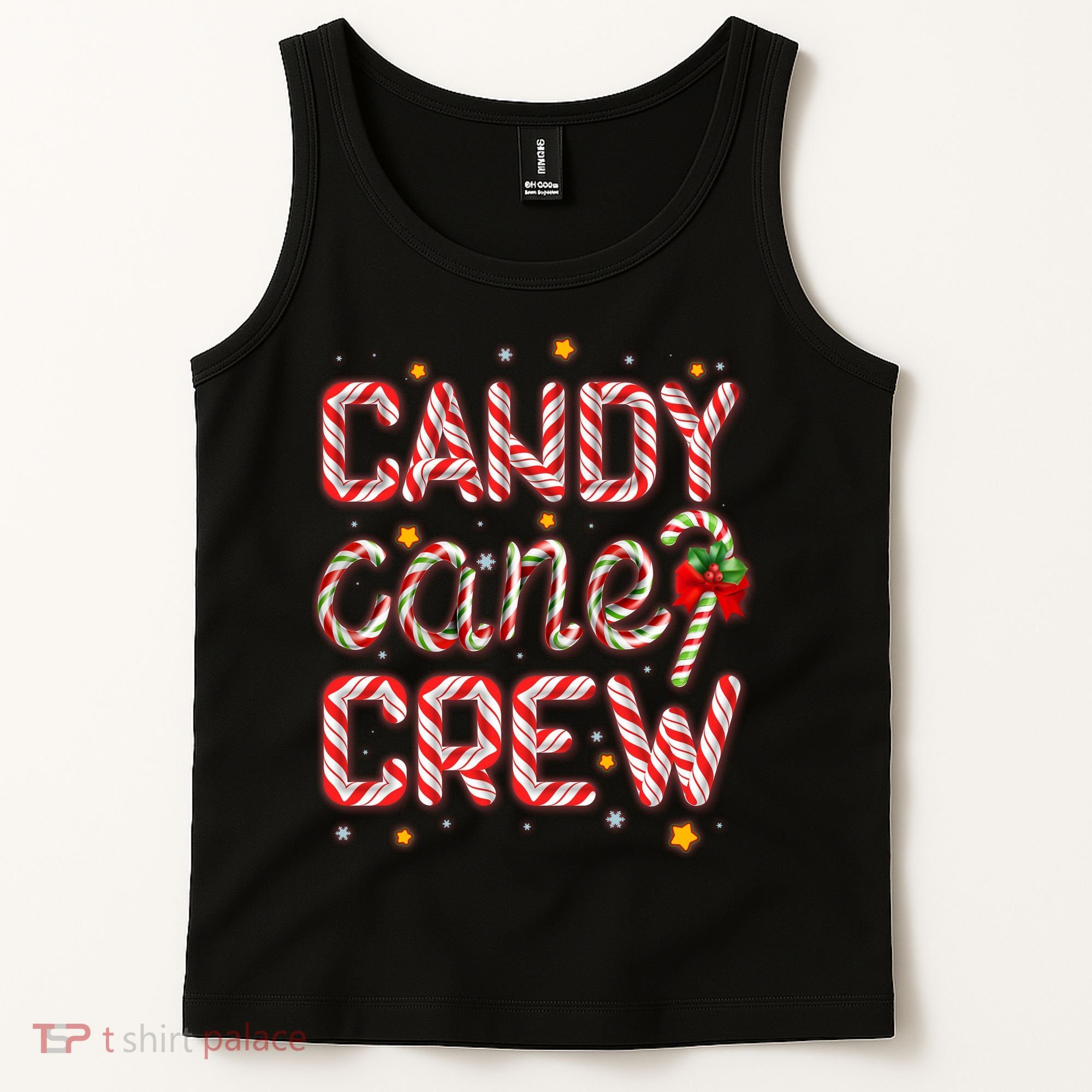 Cute Christmas Candy Cane Crew Matching Shirts Tank Top