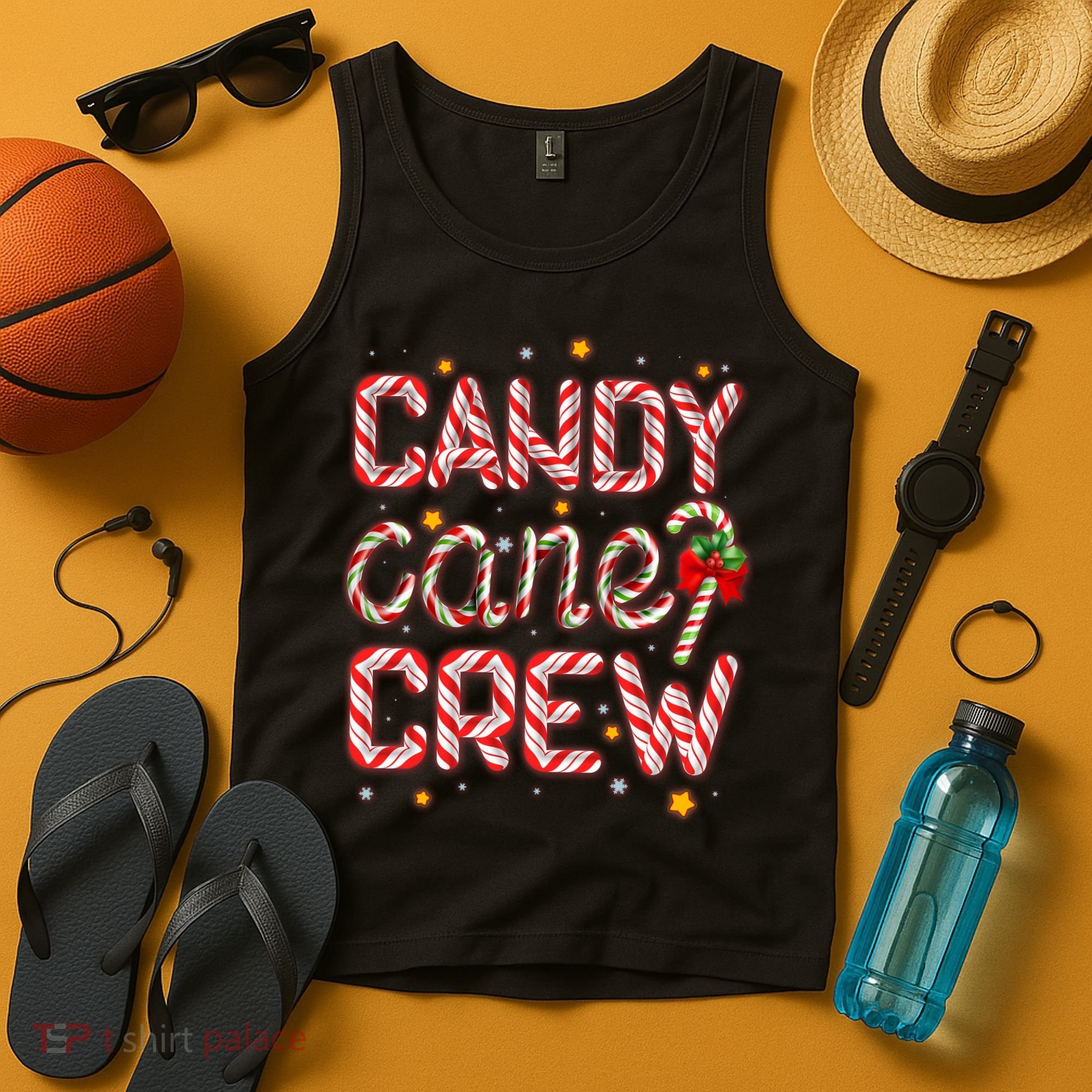 Cute Christmas Candy Cane Crew Matching Shirts Tank Top