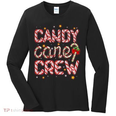 Cute Christmas Candy Cane Crew Matching Shirts Women's Long Sleeve Shirt