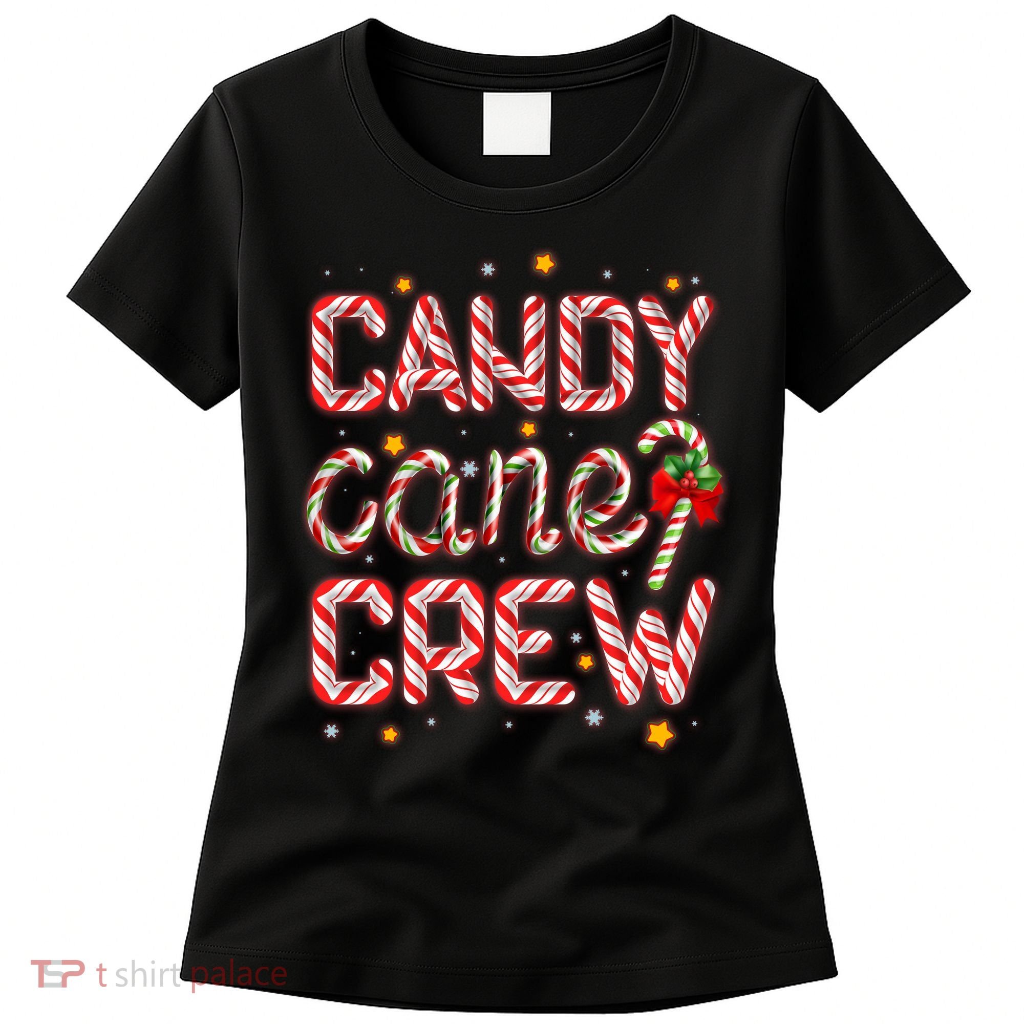 Cute Christmas Candy Cane Crew Matching Shirts Women's T-Shirt