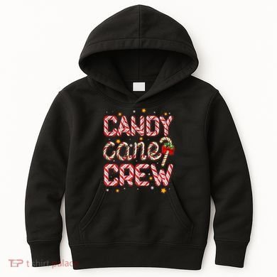 Cute Christmas Candy Cane Crew Matching Shirts Kids Hoodie