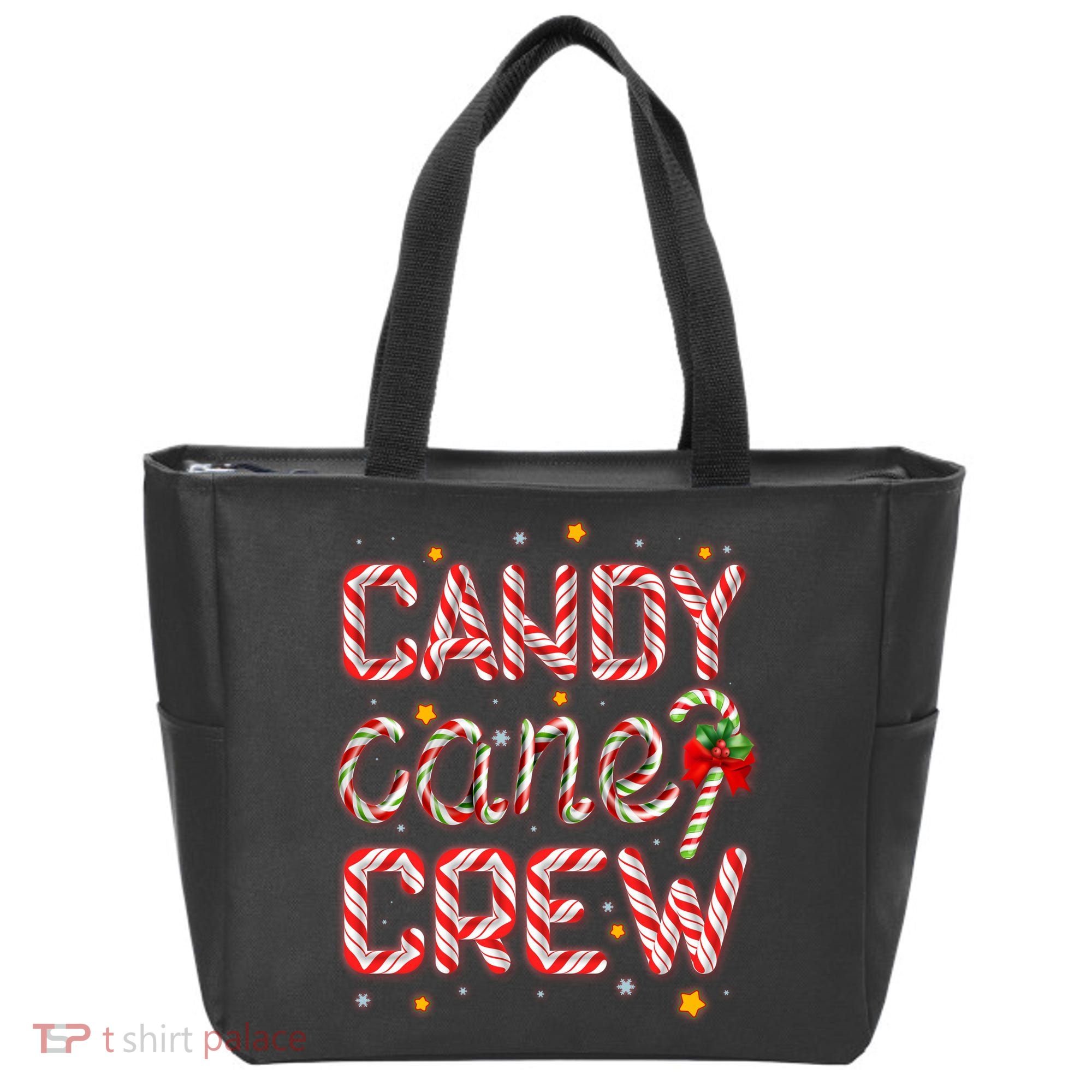 Cute Christmas Candy Cane Crew Matching Shirts Tote Bag