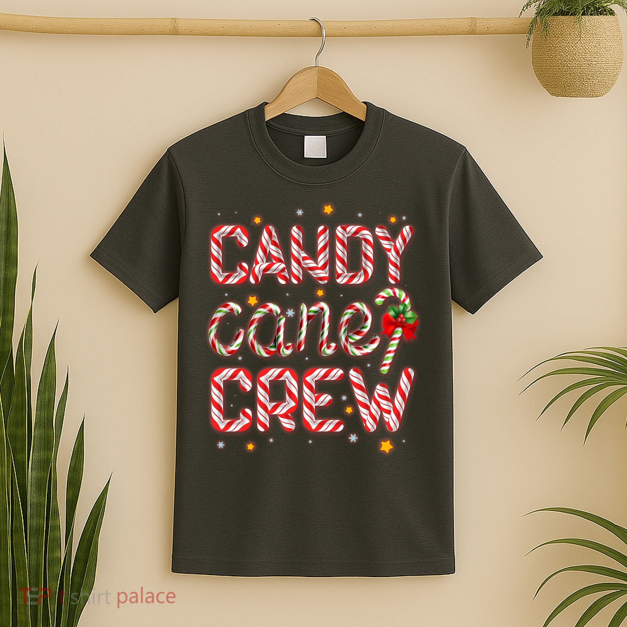 Cute Christmas Candy Cane Crew Matching Shirts T-Shirt