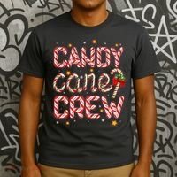 Cute Christmas Candy Cane Crew Matching Shirts T-Shirt thumb 3