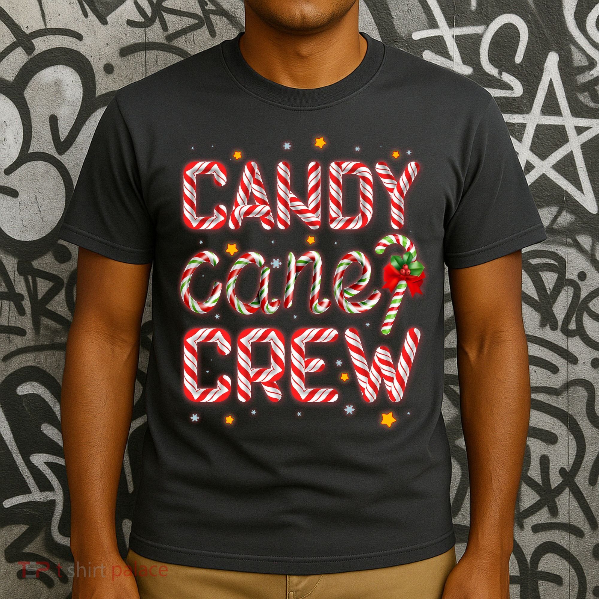Cute Christmas Candy Cane Crew Matching Shirts T-Shirt