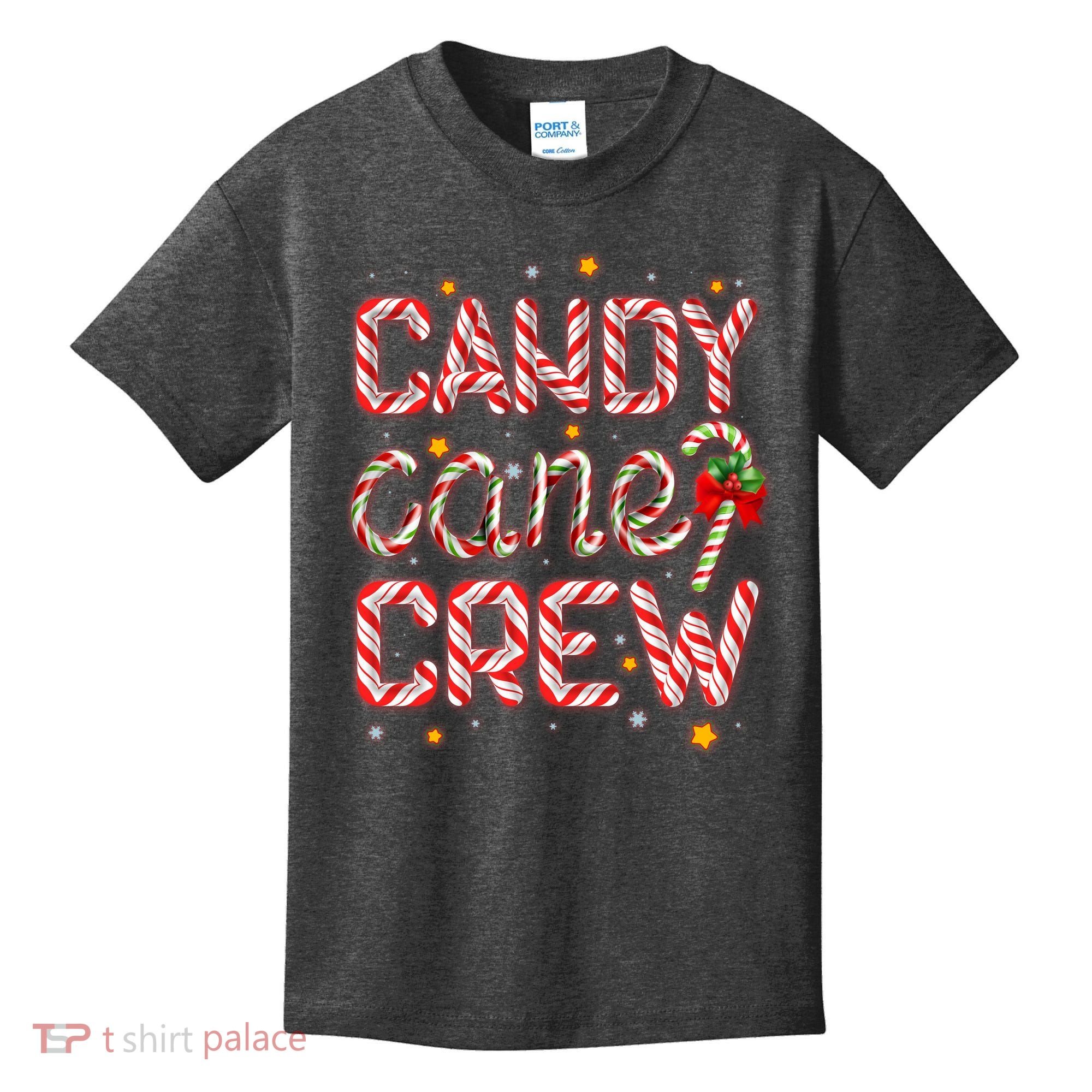Cute Christmas Candy Cane Crew Matching Shirts Kids T-Shirt