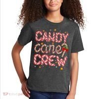 Cute Christmas Candy Cane Crew Matching Shirts Kids T-Shirt thumb 2