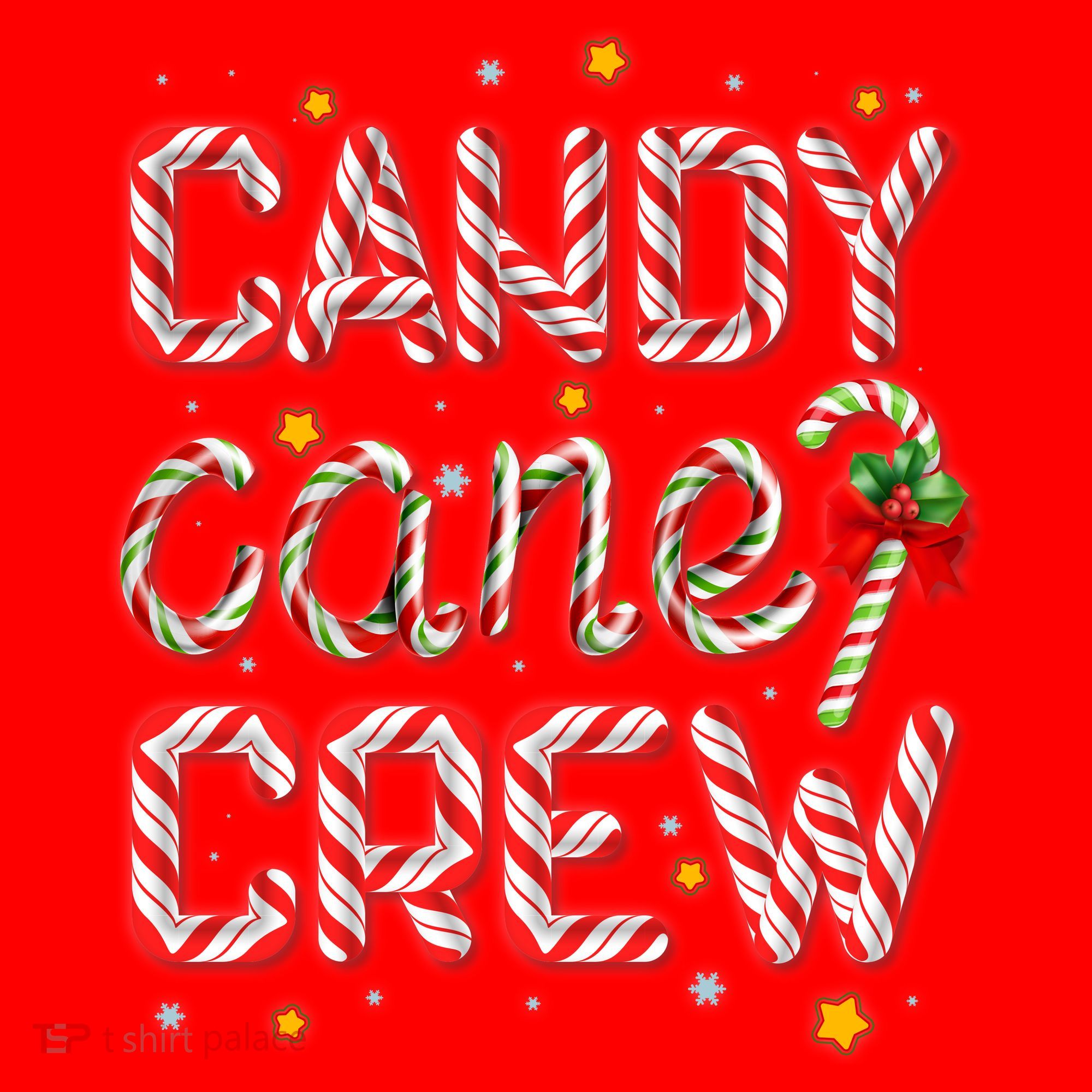 Cute Christmas Candy Cane Crew Matching Shirts Santa Hat