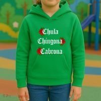 Chula Chingona Cabrona Mecican Kids Hoodie thumb 3