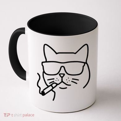 Cool Carthusian Cat With Cigarette And Sunglasses Coffee Mug