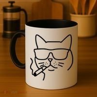 Cool Carthusian Cat With Cigarette And Sunglasses Coffee Mug thumb 4