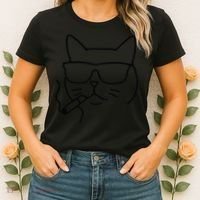 Cool Carthusian Cat With Cigarette And Sunglasses Women's T-Shirt thumb 2