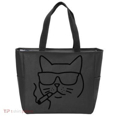 Cool Carthusian Cat With Cigarette And Sunglasses Tote Bag