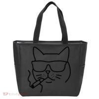 Cool Carthusian Cat With Cigarette And Sunglasses Tote Bag thumb 0