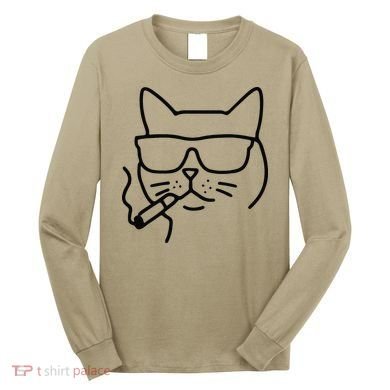 Cool Carthusian Cat With Cigarette And Sunglasses Long Sleeve Shirt