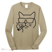 Cool Carthusian Cat With Cigarette And Sunglasses Long Sleeve Shirt thumb 0