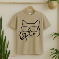 Cool Carthusian Cat With Cigarette And Sunglasses T-Shirt thumb 2