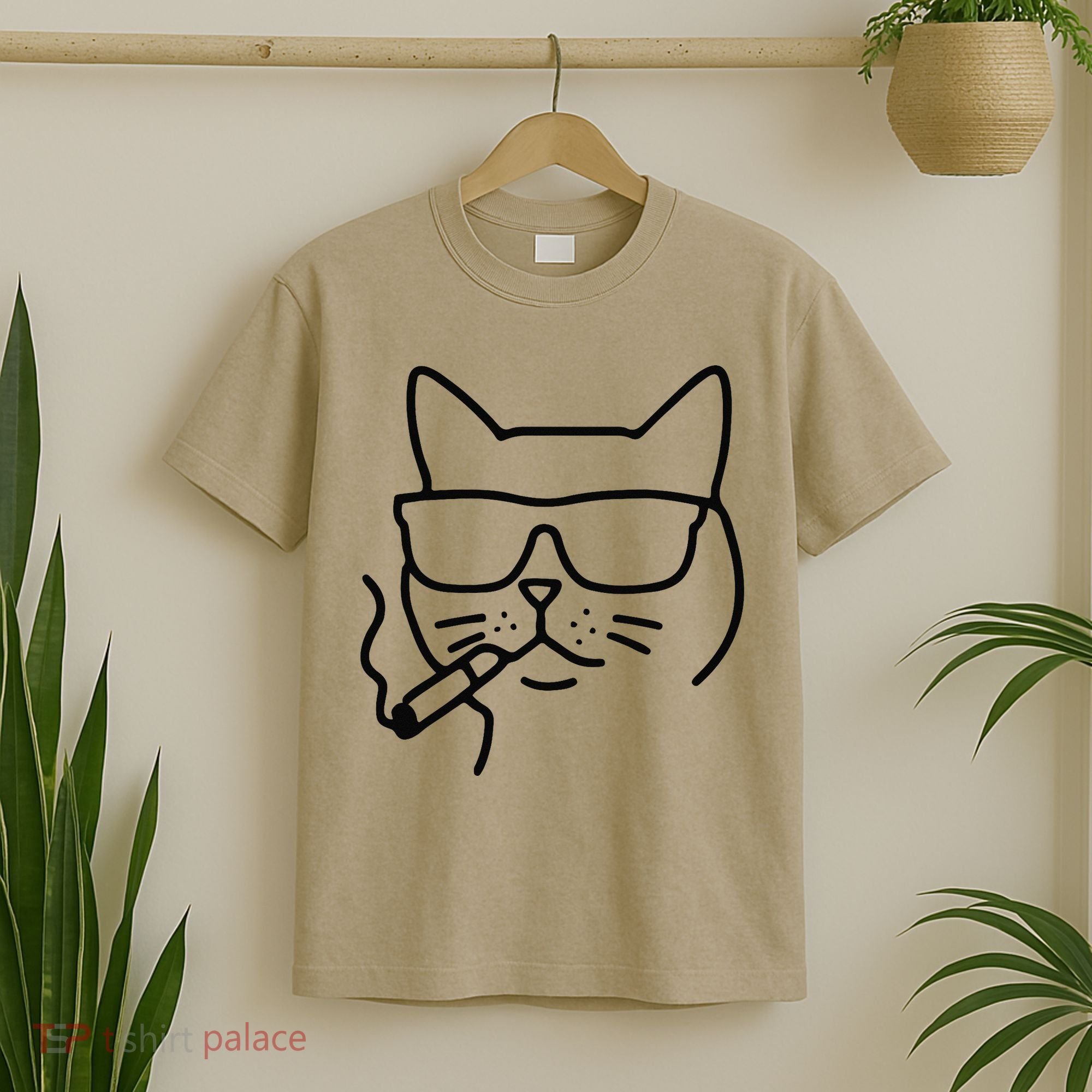 Cool Carthusian Cat With Cigarette And Sunglasses T-Shirt